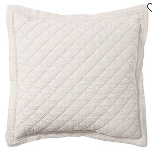 Set of Two Pottery Barn Belgian Flax Linen Diamond Quilted Shams (Euro)